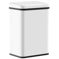 HOMCOM 40L Sensor Bin with Soft-Close Lid, Stainless Steel Automatic Touchless Motion Sensor Kitchen Bin, White(m-10)