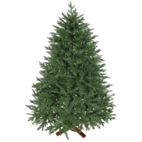 HOMCOM Künstlicher Weihnachtsbaum, realistisches Aussehen, klappbare Zweige, Holzsockel(m-1)