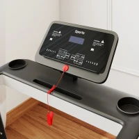 HOMCOM Motorised Folding Treadmill with 500W & LED Screen for Home, Black(m-8)