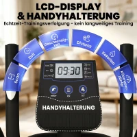 SPORTNOW Crosstrainer für Zuhause Ellipsentrainer mit Bluetooth App-Kompatibilität 8 Widerstandsstufe Schwungrad LCD-Monitor Grau(m-6)