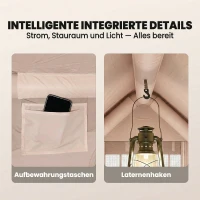 Outsunny Aufblasbares Zelt 5-8 Personen Schneller Aufbau 5000 mm Wasserdicht & Winddicht mit Luftpumpe Kaminöffnung Dachfenster(m-8)