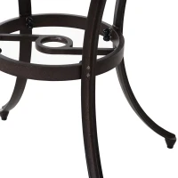 Outsunny 5 Pieces Garden Dining Set for 4, Cast Aluminium Outdoor Dining Set with 4 Armchairs and Round Dining Table with Parasol Hole, Garden Furniture Bistro Set, Brown(m-10)