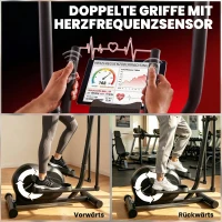 SPORTNOW Crosstrainer für Zuhause Ellipsentrainer mit Bluetooth App-Kompatibilität 8 Widerstandsstufe Schwungrad LCD-Monitor Grau(m-7)