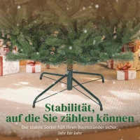 HOMCOM Künstlicher Weihnachtsbaum, 180 cm, dichte Zweige, realistisches Aussehen, flammenhemmend, Kunststoff, Metall, Grün(m-8)