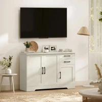 HOMCOM Mobile Cucina con 2 Cassetti e 3 Armadietti, Ripiani Regolabili, 120x38x79 cm, Crema(m-8)