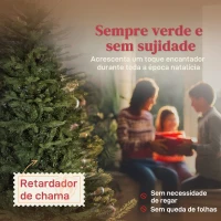 HOMCOM Árvore de Natal Artificial 210 cm com 2322 Ramos Densos Suporte Metálico Dobrável para Interior Verde(m-4)