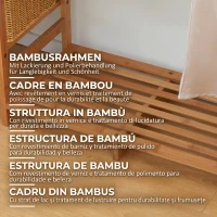HOMCOM Cuier din Bambus cu Rafturi pe 6 Niveluri și Bară pentru Umerașe, 90x30x145 cm, Lemn Natural(m-5)