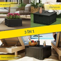 Outsunny Bază pentru Umbrelă 3-în-1 Umplută Multi-Funcțională Măsuță de Cafea și Jardinieră, Negru(m-4)