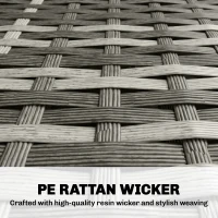 Outsunny Single Seater Rattan Chair Sofa with Padded Cushions, All-Weather PE Wicker Weave Garden Armchair, Armrests Included, Grey(m-18)