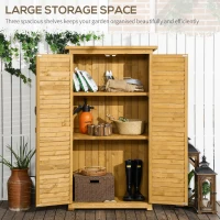 Outsunny Wooden Garden Storage Shed with Shelves, Outdoor Tool Cabinet with Asphalt Roof for Patio Organisation, 87cm x 47cm x 160cm(m-7)