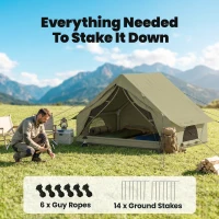 Outsunny Inflatable Tent Waterproof for Camping Blow Up Tent with Pump Carry Bag for 2-4 Person(m-9)