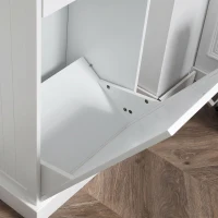 HOMCOM Credenza Cucina, Mobile Cucina con Supporto per Bidoni della Spazzatura da 38 Litri, Cassetto, Bianco(m-9)