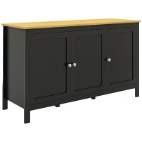 HOMCOM Sideboard, Buffet Cabinet with Doors and Adjustable Shelves for Living Room, Entryway, Black and Natural(m-10)