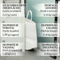 HOMCOM Coș pentru rufe de 36L, portabil și pliabil cu mânere din bumbac natural, Ø38x45 cm, crem(m-7)