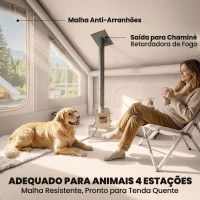 Outsunny Tenda Insuflável com Saída para Fogão e Claraboia Bomba Bolsa UPF30+ para 4 Estações Impermeável 5000+(m-8)