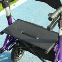 HOMCOM Folding Adjustable Rollator with Dual Brakes & 6 Adjustable Handle Heights for Seniors Purple(m-10)