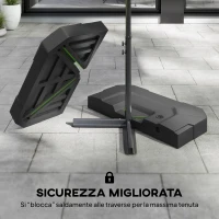 Outsunny Set 2 Pesi Base per Ombrellone a Sbalzo in HDPE Riempibili fino a 105 kg, 101x101x12cm, Nero(m-6)