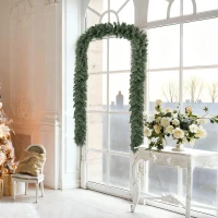 HOMCOM 2,7 m künstliche Weihnachtsgirlande Dekoration mit 216 Spitzen Tannengirlande für Treppen Kamin Grün(m-8)