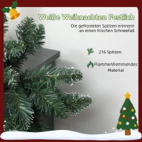 HOMCOM 2,7 m künstliche Weihnachtsgirlande Dekoration mit 216 Spitzen Tannengirlande für Treppen Kamin Grün(m-5)