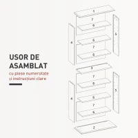 HOMCOM Raft pentru CD-uri cu 6 rafturi reglabile, capacitate de 360 CD-uri/185 DVD-uri, 58x24x124,5 cm, alb(m-7)