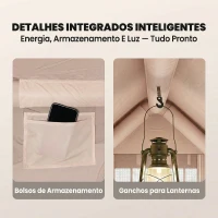 Outsunny Tenda Insuflável com Saída para Fogão e Claraboia Bomba Bolsa UPF30+ para 4 Estações Impermeável 5000+(m-9)
