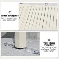 Outsunny Gartentisch Ausziehbarer 150/225 x 85 cm Aluminium Esstisch für 6-8 Personen, Rechteckig Lamellenoptik(m-6)