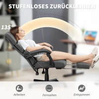 HOMCOM Gepolsterter Bürostuhl mit Samt-Optik, höhenverstellbar, rollbar, Grau(m-6)