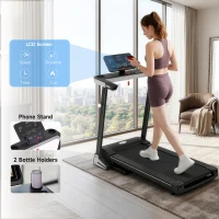 HOMCOM Motorised Folding Treadmill with 500W & LED Screen for Home, Black(m-6)