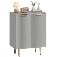 HOMCOM Sideboard Buffet Cabinet, Modern Kitchen Storage Cabinet with Adjustable Shelf and Metal Legs, Grey(m-10)