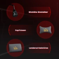 HOMCOM Ergonomischer Gaming-Stuhl mit 3D-Armlehnen, verstellbar, rollbarer Schreibtischstuhl mit Lendenstütze, Grau(m-8)
