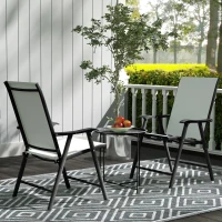 Outsunny Mesa de Jardín Redonda con Bandeja Extraíble Patas Ajustables y Acabado en Acero para Exterior Ø46x50 cm Negro(m-8)