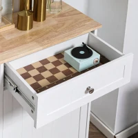 HOMCOM Credenza Cucina, Mobile Cucina con Supporto per Bidoni della Spazzatura da 38 Litri, Cassetto, Bianco(m-8)