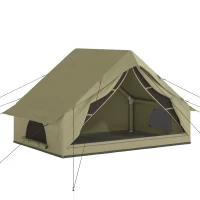 Outsunny Inflatable Tent Waterproof for Camping Blow Up Tent with Pump Carry Bag for 2-4 Person(m-10)