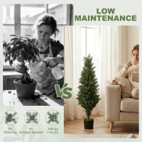 HOMCOM Set of 2 Decorative Artificial Plants Cypress in Weighted Pot, Fake Plant with 564 Leaves, 90cm(m-5)