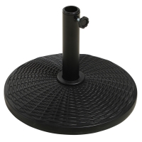 Outsunny Pied Parasol Résine Rotin Noir Bronze