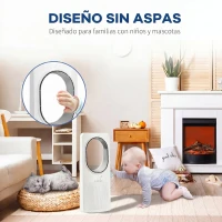 HOMCOM Ventilador de Torre sin Aspas con Mando a Distancia Oscilación 45° 3 Velocidades 3 Modos Temporizador 15H Blanco(m-8)