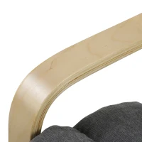HOMCOM Cadeirão de Sala Estofado em Linho com Apoio para os Pés com Balanço Suave Encosto Alto Assento Amplo Cinzento(m-5)