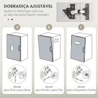 HOMCOM Móvel de Lavatório com 2 Portas e Prateleira Ajustável para Lavatório com ou sem Pedestal 60x34x70 cm Branco Brilhante(m-8)