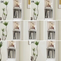 HOMCOM Columna de Baño Estrecha con 2 Puertas y 2 Estantes Abiertos para Espacios Pequeños 30x24x170 cm Blanco(m-9)