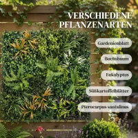 Outsunny Künstlicher Hecken Sichtschutz, 100 x 100 cm künstliche Graswand-Dekoration mit Verbindungsbindern, UV Schutz(m-4)