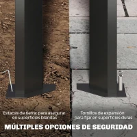 Outsunny Pérgola de Jardín 3x4 m con Protección UPF 50+ Gazebo con Techo Ajustable Estructura de Metal para Exterior Crema(m-6)