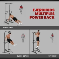 HOMCOM Barra de Dominadas Altura Regulable Estación de Fondos Resistente para Gimnasio en Casa Entrenamiento de Fuerza Blanco(m-4)