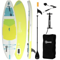 Outsunny Tabla de Paddle Surf Hinchable 320 cm, con Superficie Antideslizante Remo de Aluminio Ajustable Quilla Bomba y Mochila(m-10)