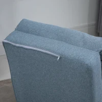 HOMCOM Chauffeuse canapé-lit convertible fauteuil 1 place avec 1 coussin avec dossier réglable, bleu(m-8)