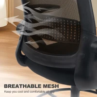 HOMCOM Painting Chair, Mesh Computer Desk Chair with Flip-up Armrests, Black(m-7)