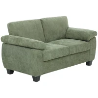 HOMCOM 2 Seater Sofa, 156cm Chenille Loveseat Sofa, Dark Green(m-10)