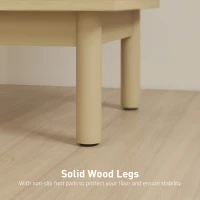 HOMCOM Rattan Bedside Table for Bedroom - Natural Wood(m-7)