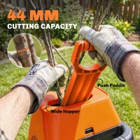 Outsunny 2500W Electric Wood Chipper, Corded Wood Mulcher Shredder with 45L Collection Bag, 4300RPM, 44mm Cutting Diameter(m-7)