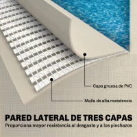 Outsunny Piscina Desmontable Tubular 316x238x66,5 cm 3700 L con Marco Metálico Parche de Reparación sin Depuradora Gris(m-5)