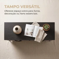 HOMCOM Cómoda com 5 Gavetas de Tecido com Estrutura de Aço Para Sala Escritório Preto e Cinzento Escuro(m-5)